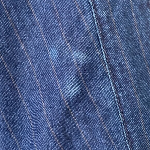 Guess Chambray Blue Striped Lightweight Zip Up Bomber Jacket - Picture 8 of 8